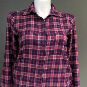 Burton Snowboards Button Up Long Sleeve Flannel Check Women's Medium